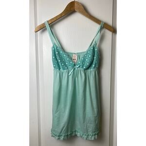 Victoria's Secret Angels Mint Green Cotton Teddy and Matching Panties Size Small